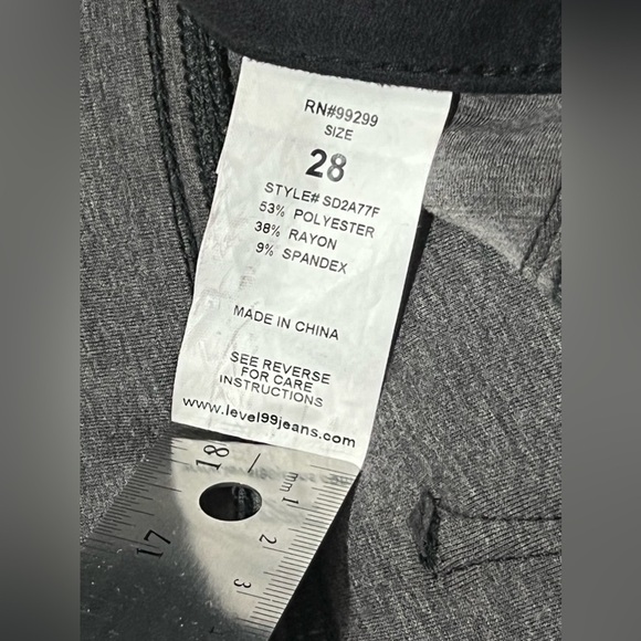 Level 99 Pants Faux Suede Soft Black Size 28 - Picture 12 of 13